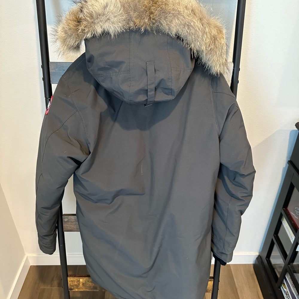 Canada Goose Men's Dark Gray Puffer with Fur Hood